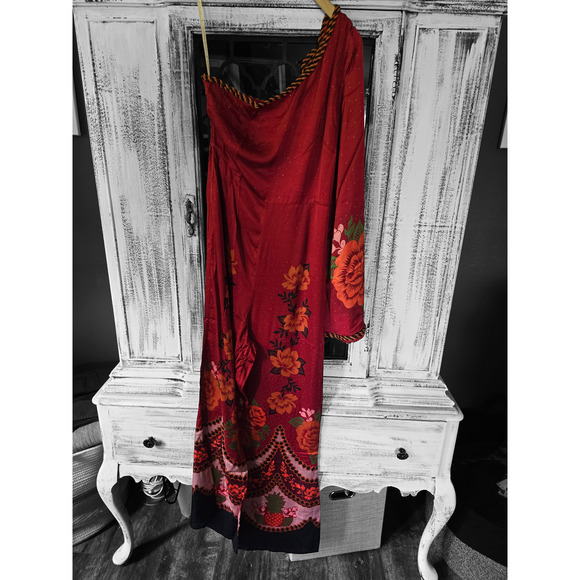 Farm Rio One-Shoulder Satin Jumpsuit - New XL - Picture 5 of 5